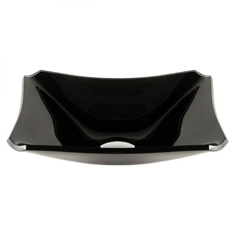 Cuba de Vidro Retangular Chanfrada 39cm Preto