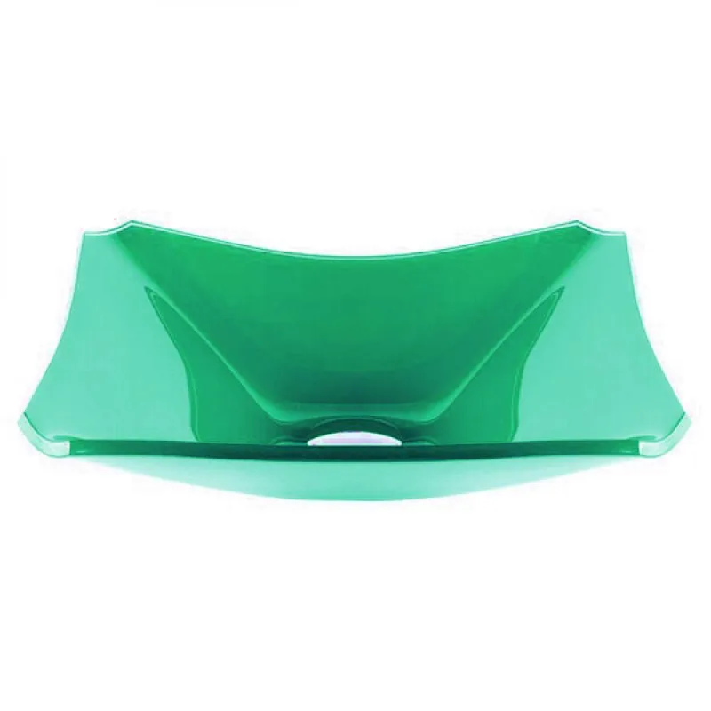 Cuba De Vidro Retangular Chanfrada 39cm Verde
