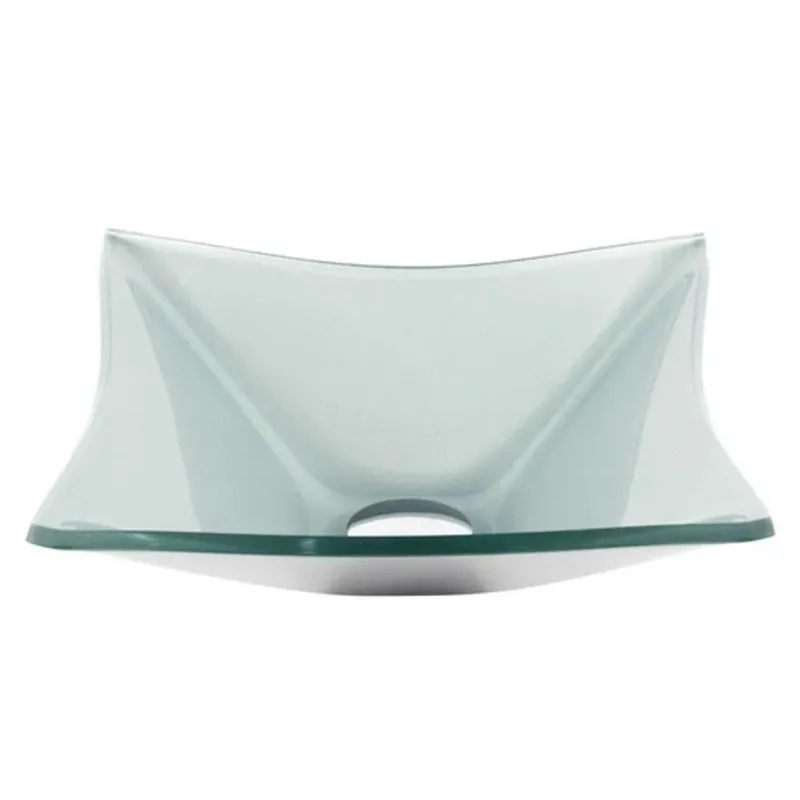 Cuba de Vidro Quadrada 31cm Prata