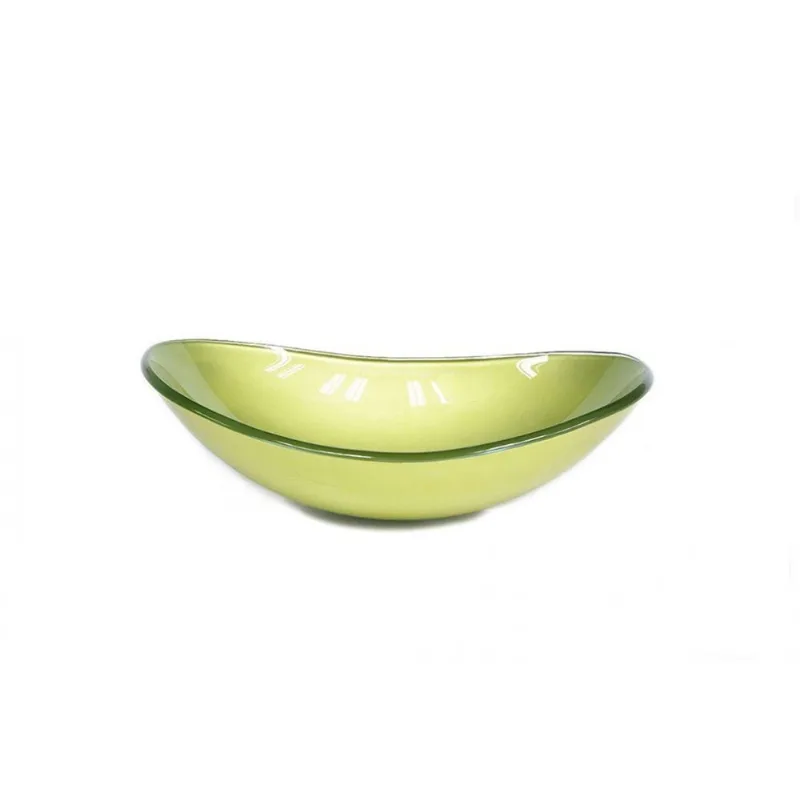 Cuba De Vidro Oval 55cm Verde Oliva