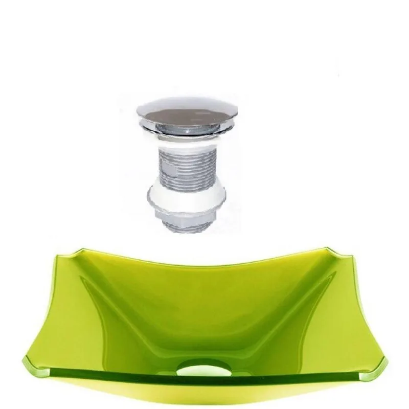 Cuba Vidro Retangular Chanfrada 37 Verde Oliva Válvula Click