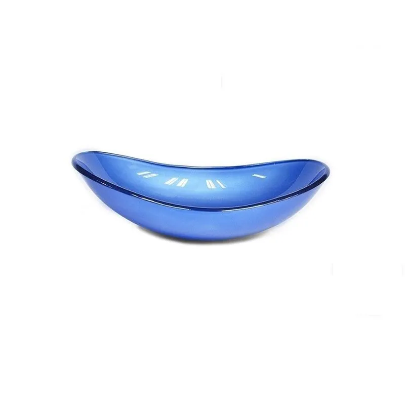 Cuba De Vidro Para Lavatório Oval 55cm Azul Escuro