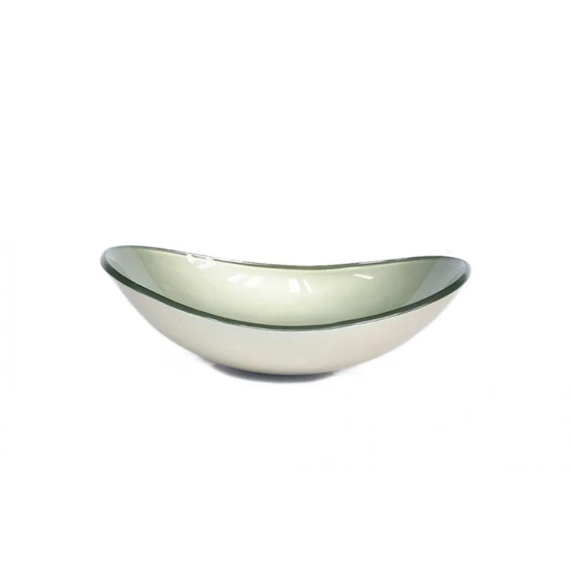 Cuba De Vidro Oval 55cm Champanhe