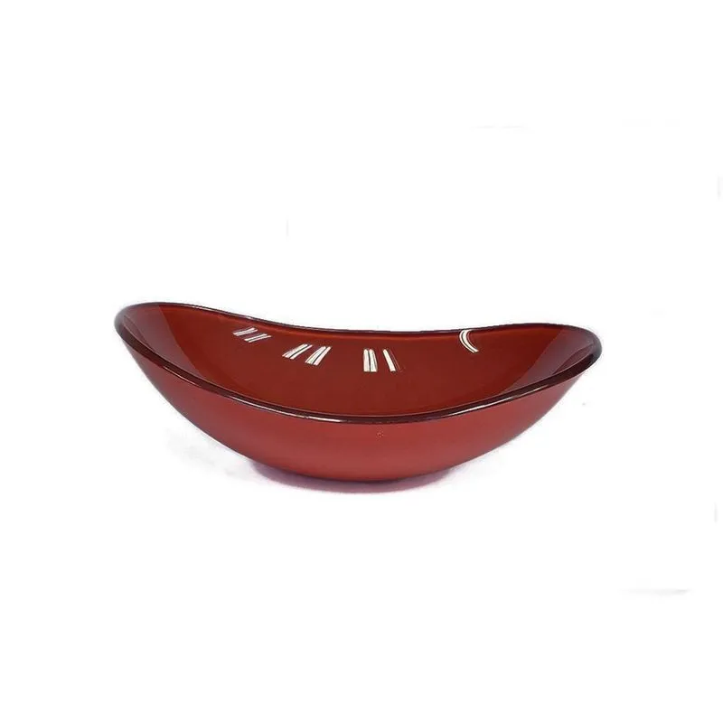 Cuba De Vidro Oval 55Cm Vermelho Cereja