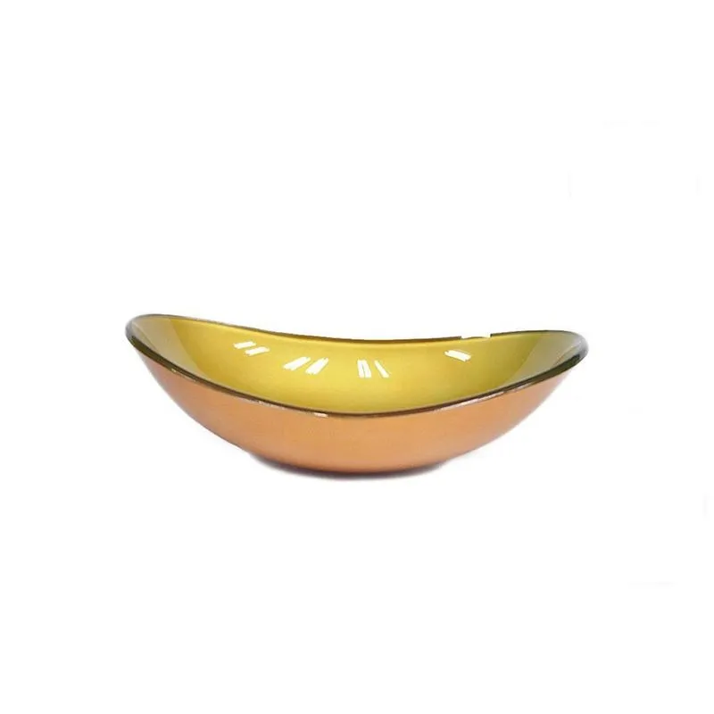 Cuba De Vidro Oval 55Cm Dourado Real
