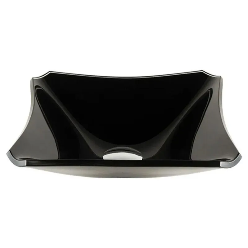 Cuba de Vidro Quadrada Chanfrada 30cm Preta