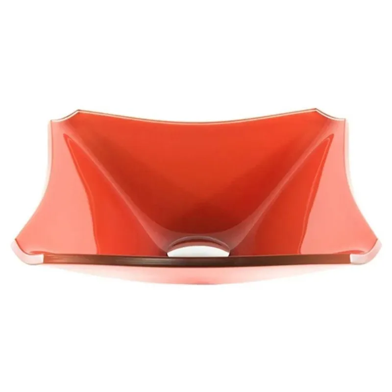 Cuba de Vidro Quadrada Chanfrada 30cm Vermelho Ferrari