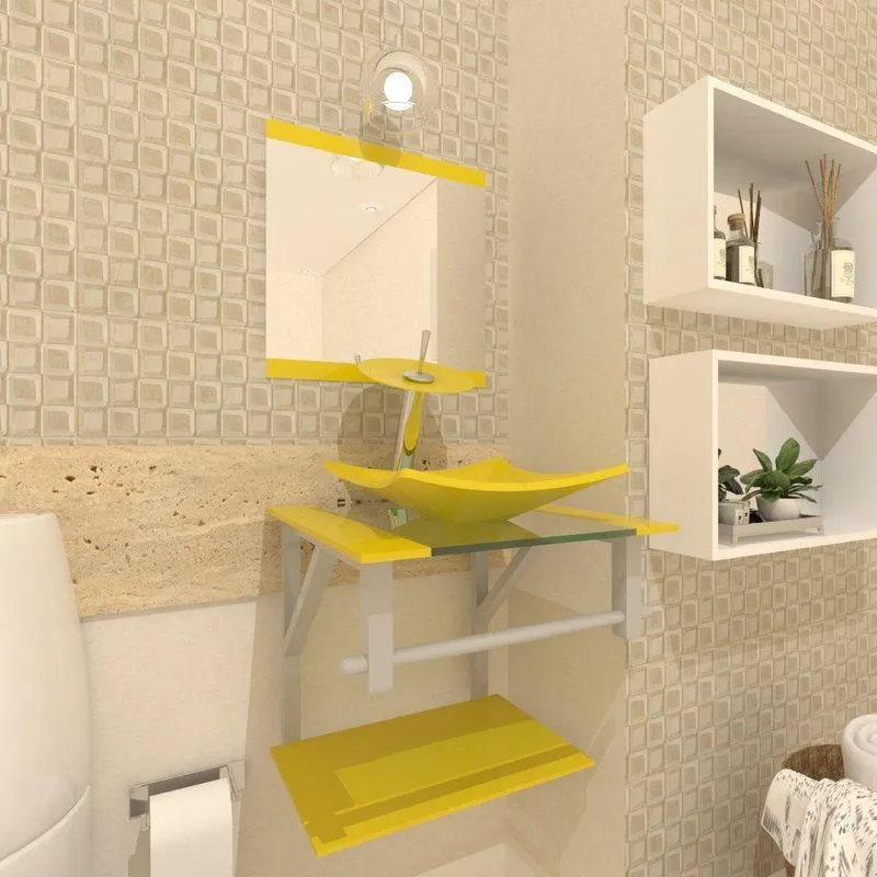 Gabinete de Vidro Armênia 40cm Amarelo Ekasa