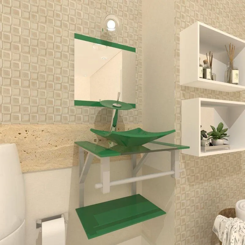 Gabinete de Vidro Armênia 40cm Verde Ekasa