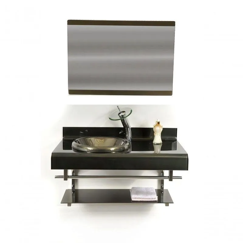 Gabinete De Vidro 90cm Full Duplo Inox Ouro Envelhecido
