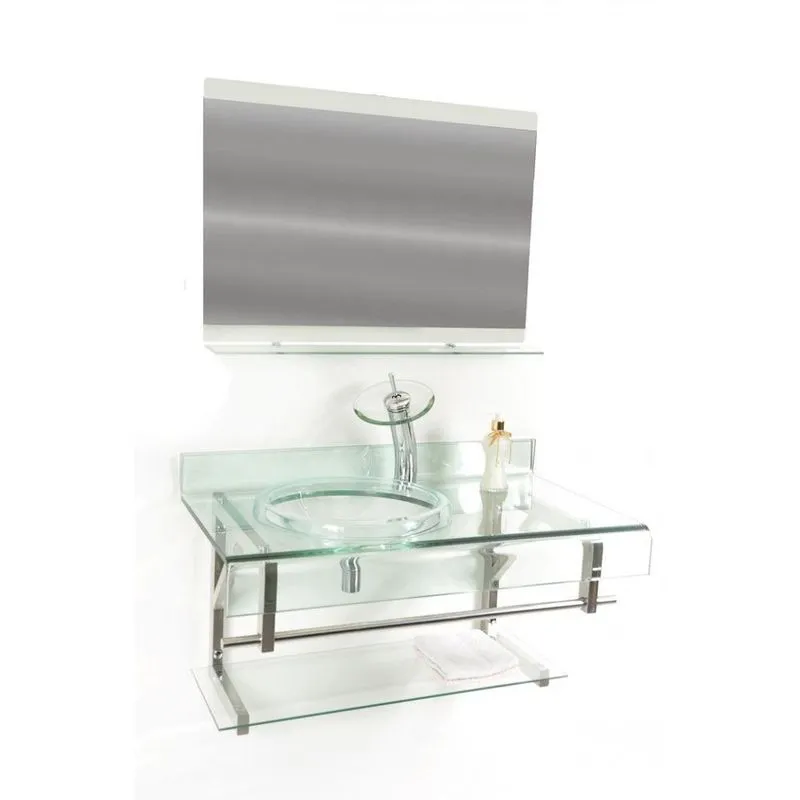 Gabinete de Vidro Inglaterra 90cm Iq Inox Incolor