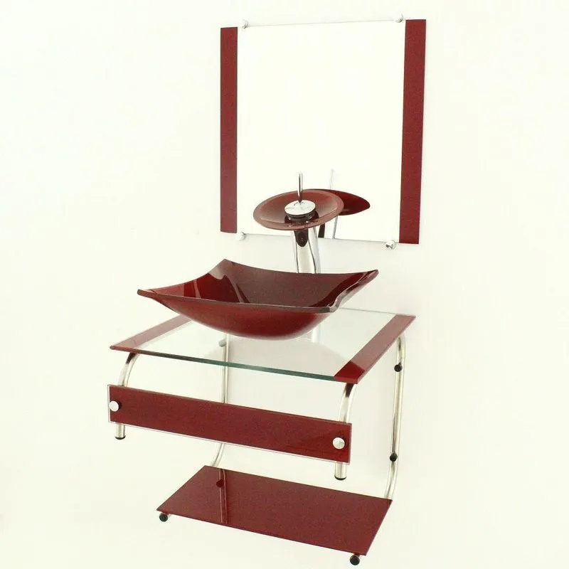 Gabinete De Vidro Escócia 45cm It Inox Vermelho Cereja Ek