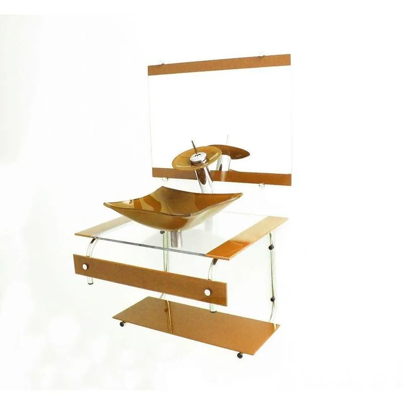 Gabinete De Vidro Bielorrússia 45cm It Inox Dourado Real Ek