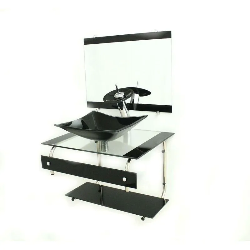 Gabinete de Vidro San Marino 60cm It Inox Preto Ekasa