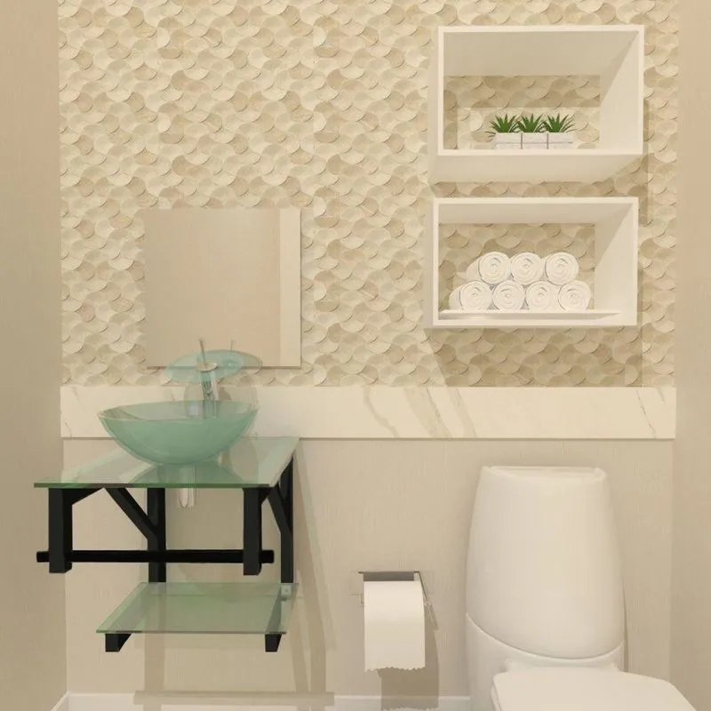Combo 2x1 Gabinete de Vidro Croácia 40cm Ap + Torneira Ibiza Incolor