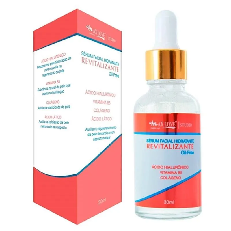 Sérum Facial Hidratante Revitalizante Oil-free Max Love 30ml