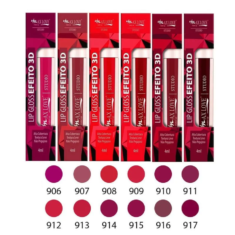 Lip Gloss Efeito 3D Cor: 910 Max Love