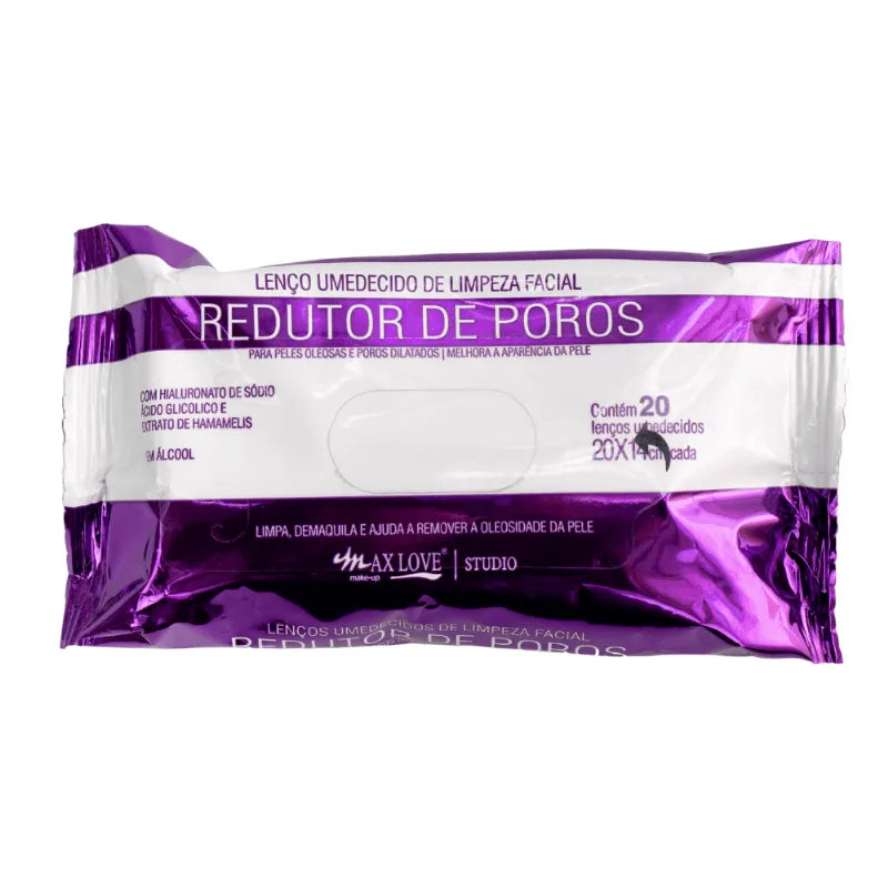 Lenço Umedecido De Limpeza Facial Redutor De Poros Max Love Único