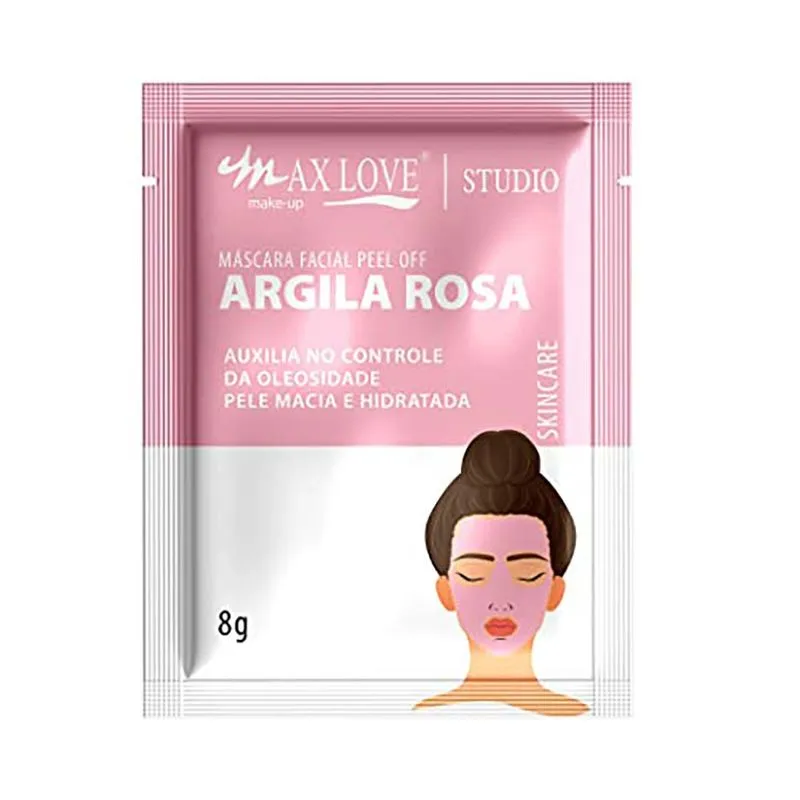 Máscara Facial Peel Off Max Love Sache Argila Rosa 1Un
