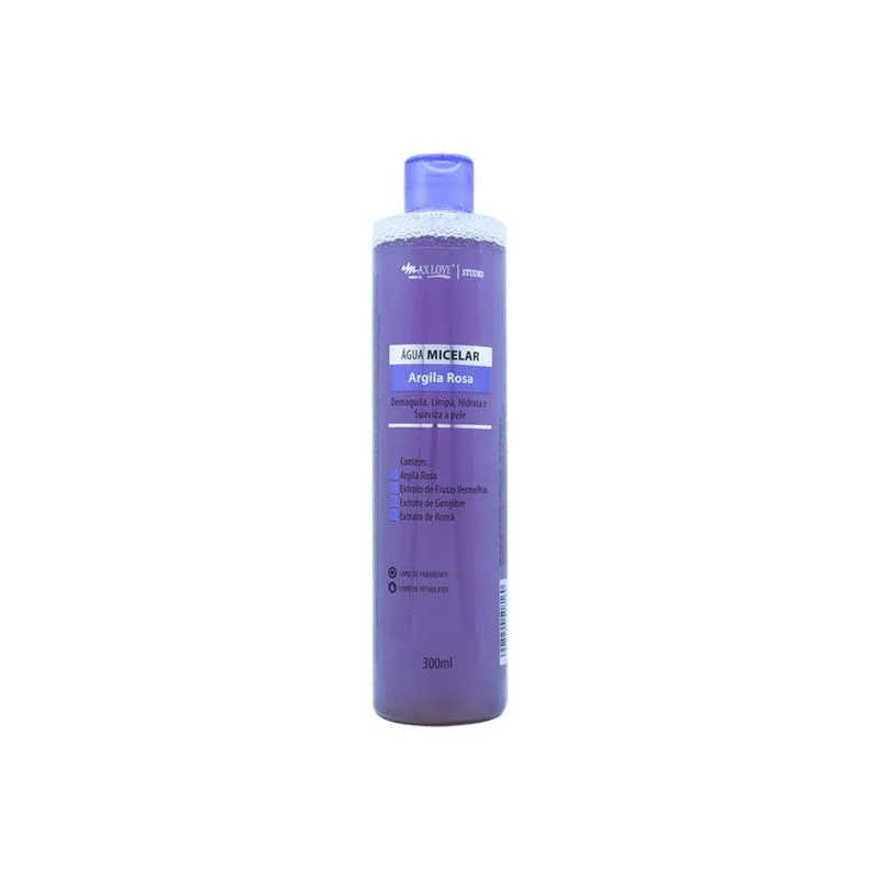Água Micelar Argila Rosa 300ml Max Love
