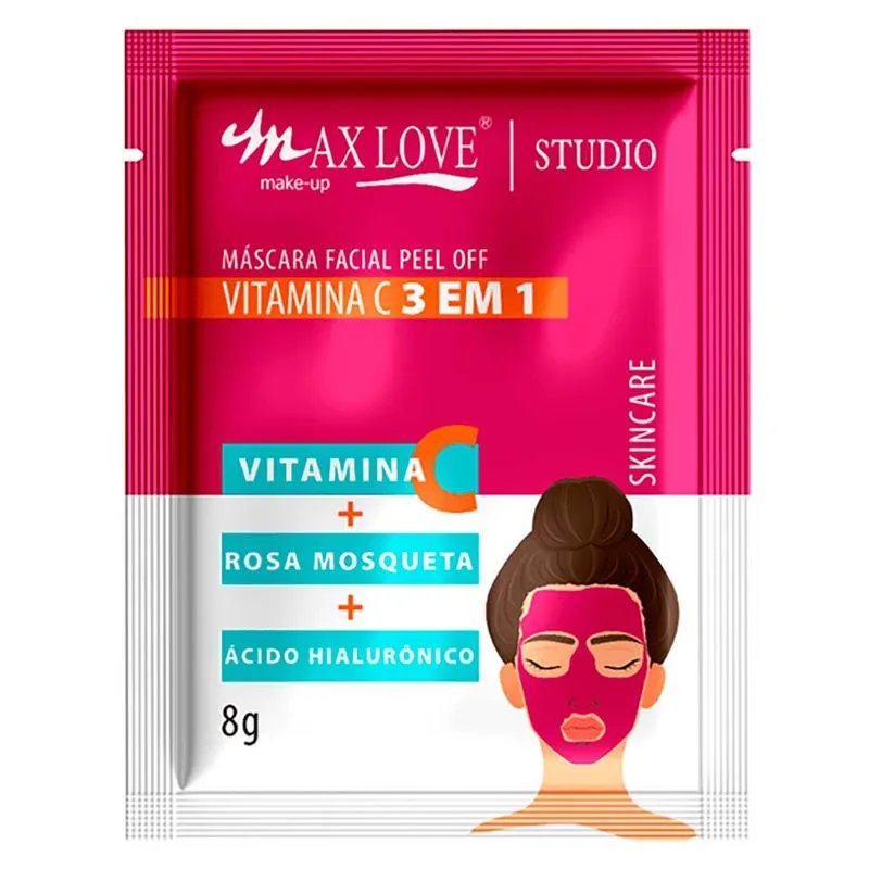 Máscara Facial Peel Off Max Love Sache - Vitamina C 3 em 1 1Un