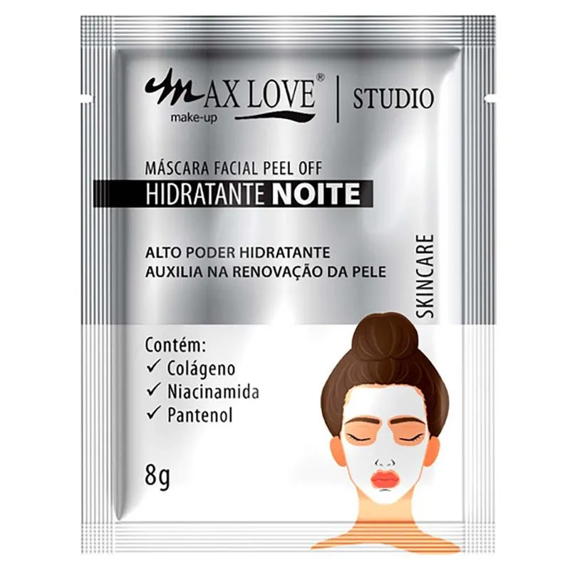Máscara Facial Hidratante Peel Off Max Love Sache Noite 1Un