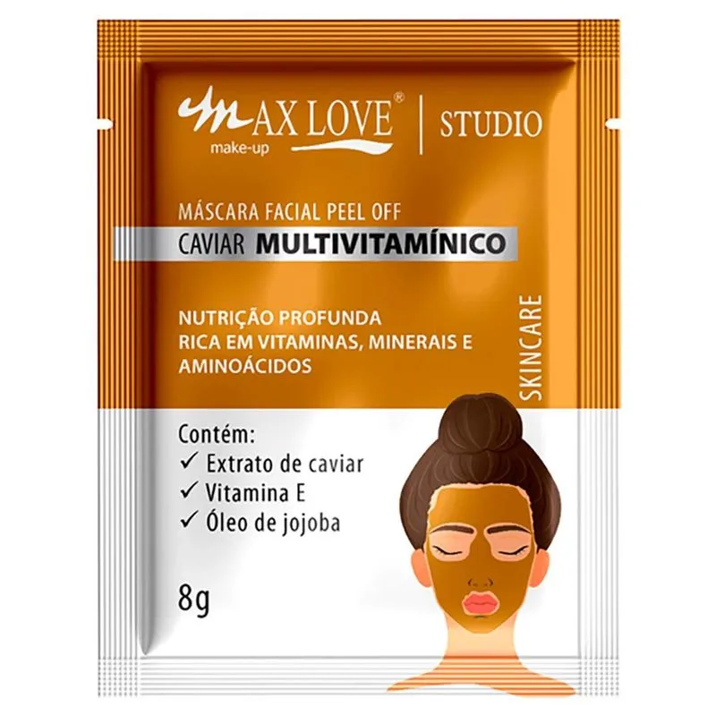 Máscara Facial Peel Off Max Love Sache Caviar Multivitamínico 1Un