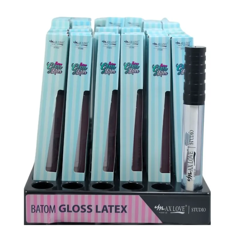 Box 48 Batom Líquido Vegano Gloss Incolor Latex Cor 7 Max Love