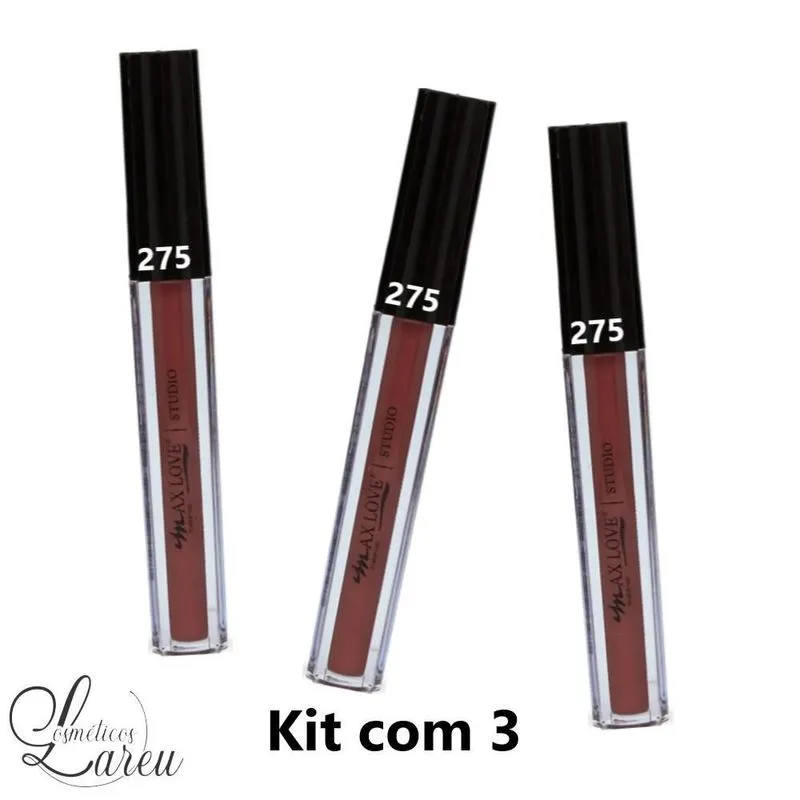 -kit Batom Liquido 48 Hs Matte 275 (3 Un.) - Max Love