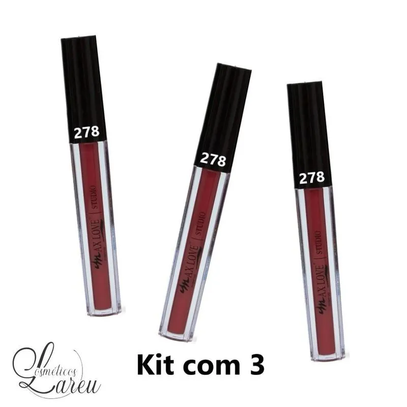 -kit Batom Liquido 48 Hs Matte 278 (3 Un.) - Max Love