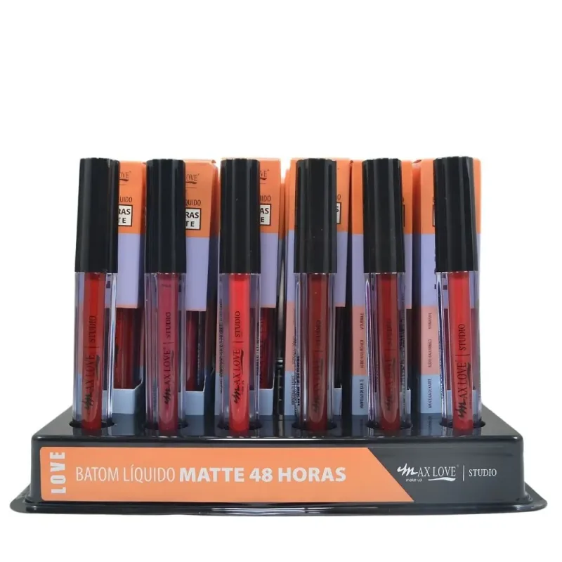 Box 48 Batom Líquido Vegano Matte 48 Horas 250 A 255 Max Love