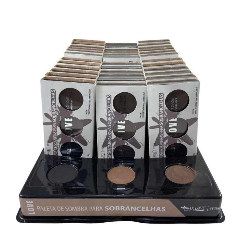 Box c/36 Paleta Trio de Sombras para Sobrancelhas Cor 2 Max Love
