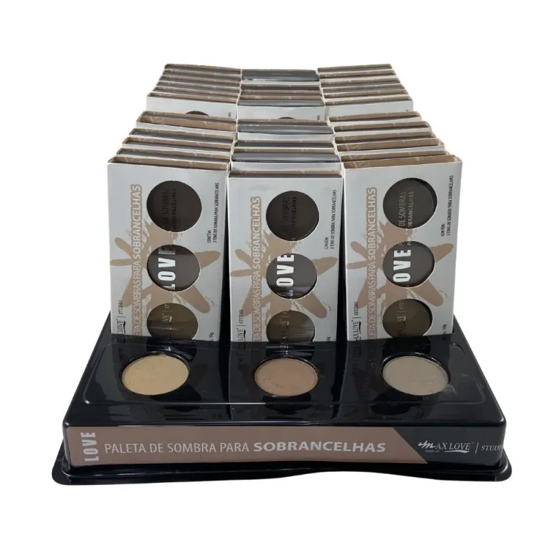 Box c/36 Paleta Trio de Sombras para Sobrancelhas Cor 3 Max Love