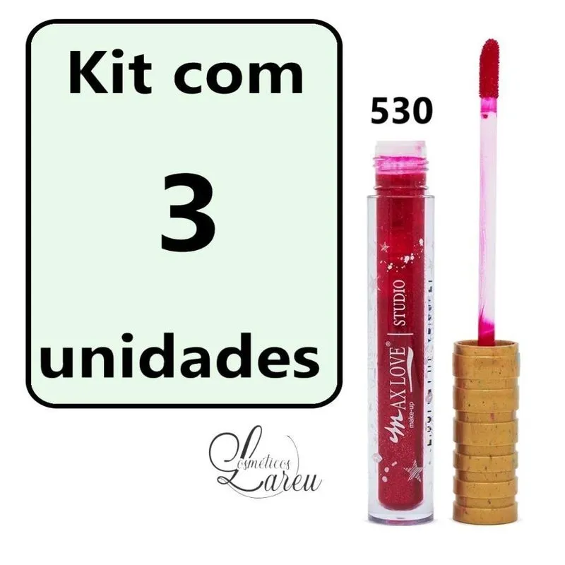 -kit Lip Tint Metalizado 530 (3 Un.) - Max Love