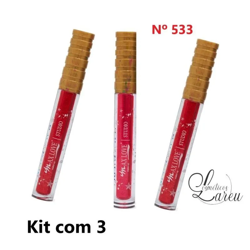 -kit Lip Tint Metalizado 533 (3 Un.) - Max Love