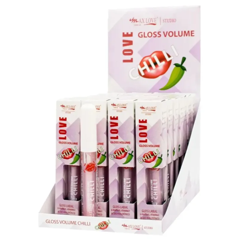 Box c/28 Gloss Volume Chilli com Ácido Hialurônico Max Love 76