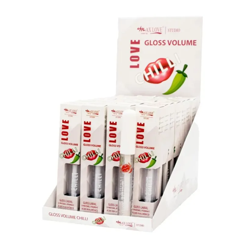 Box c/28 Gloss Volume Chilli com Ácido Hialurônico Max Love 83
