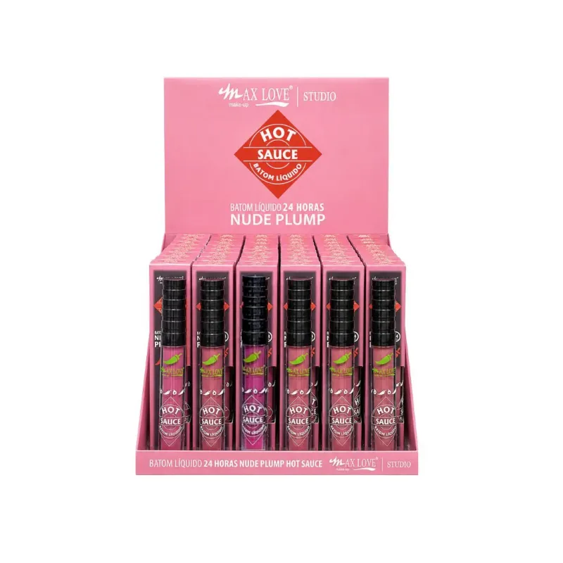 Batom Líquido 24H Nude Plump Hot Sauce 500 ao 505 C/48 Unid - Max Love