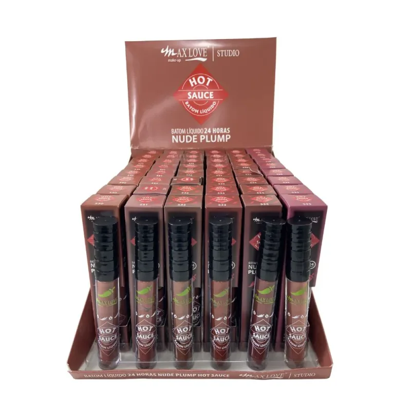 Box c/48 Batom Líquido 24H Nude Plump Hot Sauce 530-535 Max Love