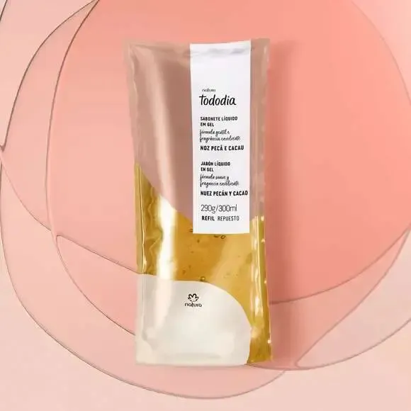 Refil Sabonete Líquido em Gel Noz Pecã e Cacau Tododia - 290g/300ml