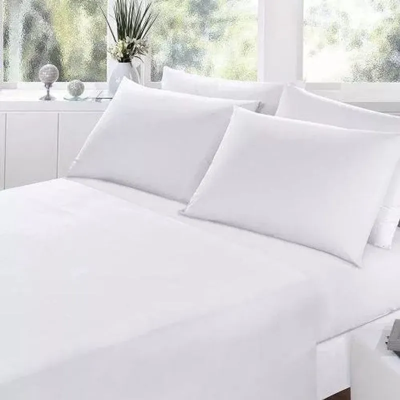 Jogo de Cama solteiro Liso 3 Peças Com Lençol de Cima 100% algodão 180 fios Cor: branco