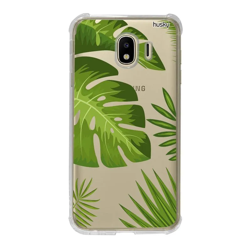 Capa Anti-Impacto Personalizada para Galaxy J4 - Plantas Folhas Grandes - Husky