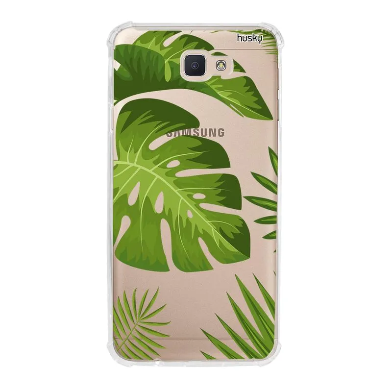 Capa Anti-Impacto Personalizada para Galaxy J7 Prime - Plantas Folhas Grandes - Husky