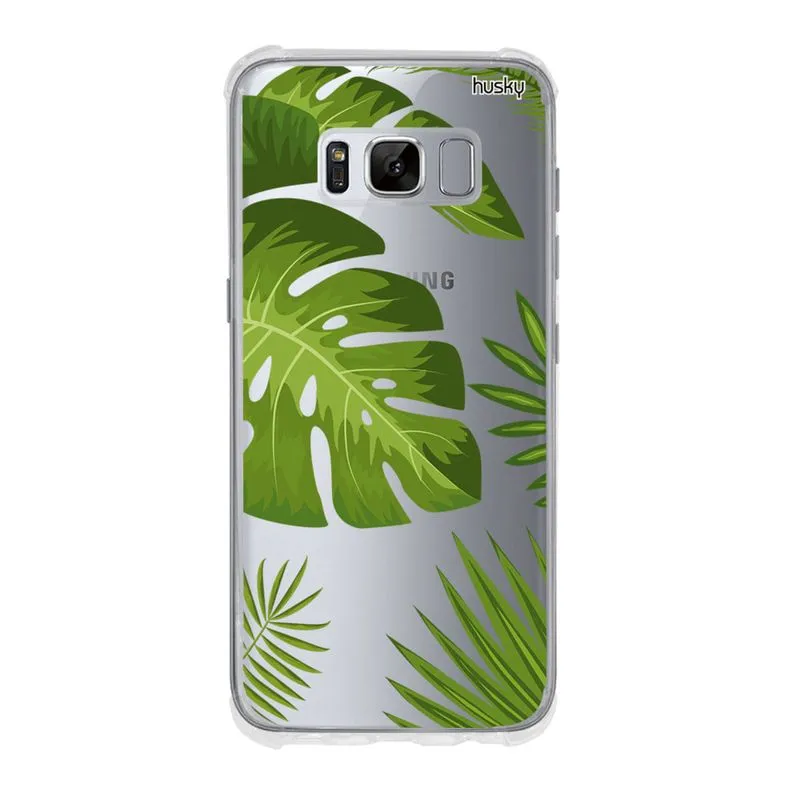 Capa Anti-Impacto Personalizada para Galaxy S8 - Plantas Folhas Grandes - Husky