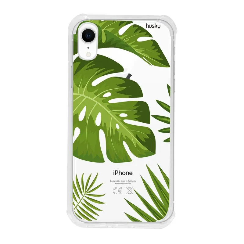 Capa Anti-Impacto Personalizada para Iphone XR - Plantas Folhas Grandes - Husky