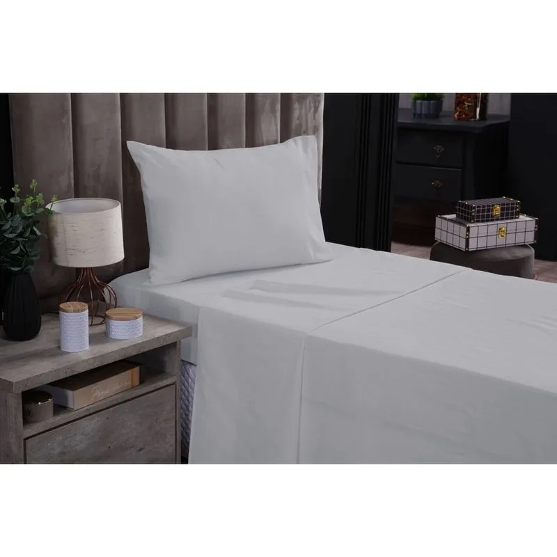 Jogo De Cama Box/ Comum Solteiro 3 Peças 100% algodão Percal 200 Fios Lençol de cima