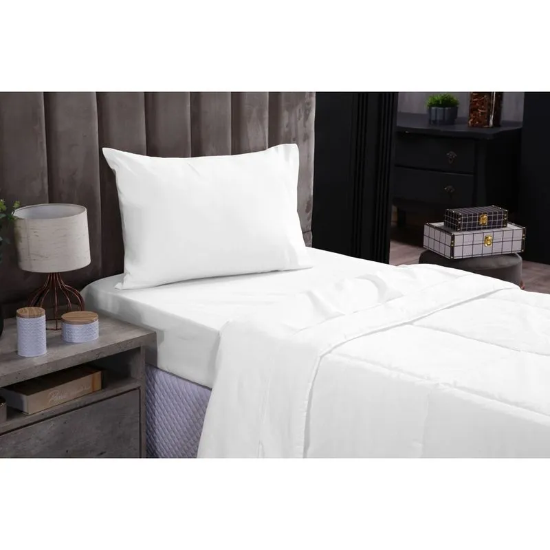 Jogo De Cama Box/ Comum Solteiro 3 Peças 100% algodão Percal 200 Fios Lençol de cima