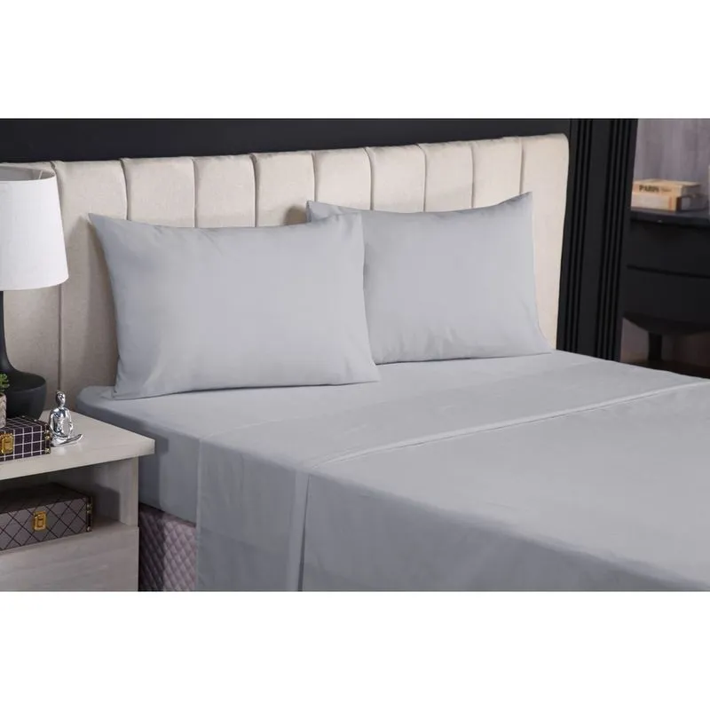 Jogo De Cama Box/ Comum queen size 4 Peças 100% algodão Percal 200 Fios Lençol de cima