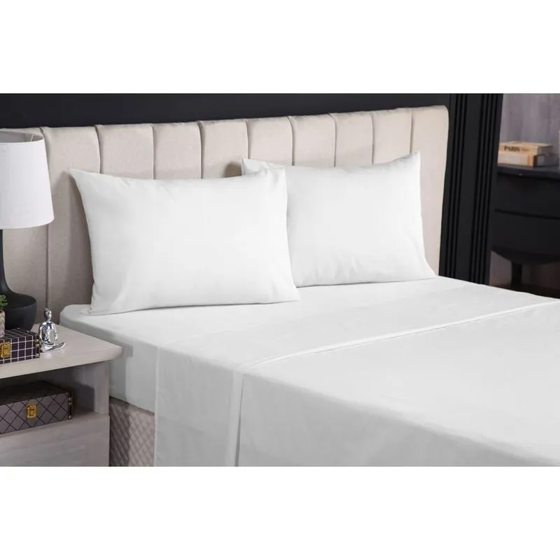 Jogo De Cama Box/ Comum queen size 4 Peças 100% algodão Percal 200 Fios Lençol de cima