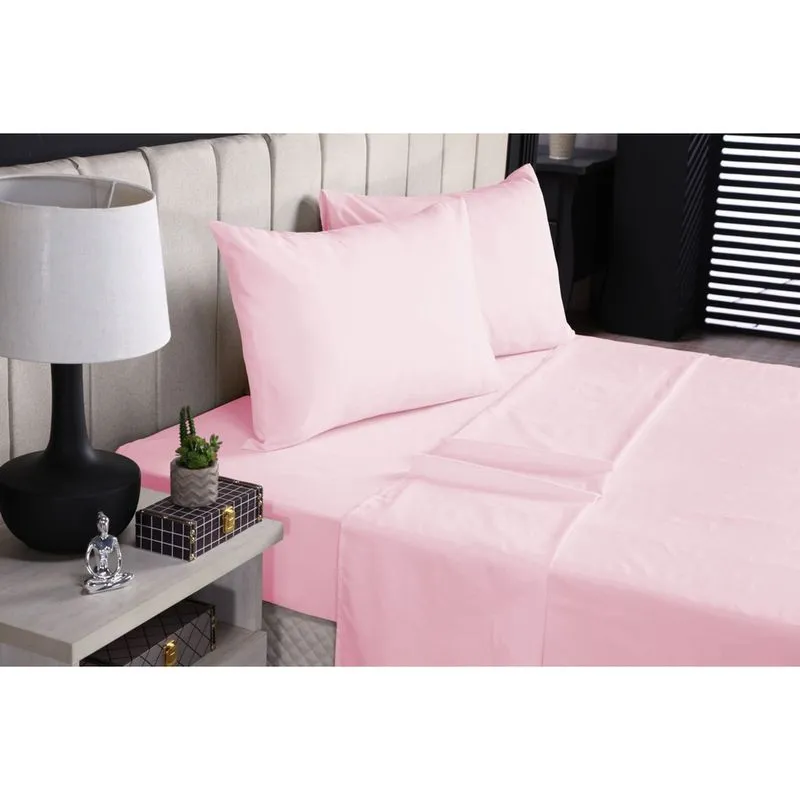 Jogo De Cama Box/ Comum queen size 4 Peças 100% algodão Percal 200 Fios Lençol de cima